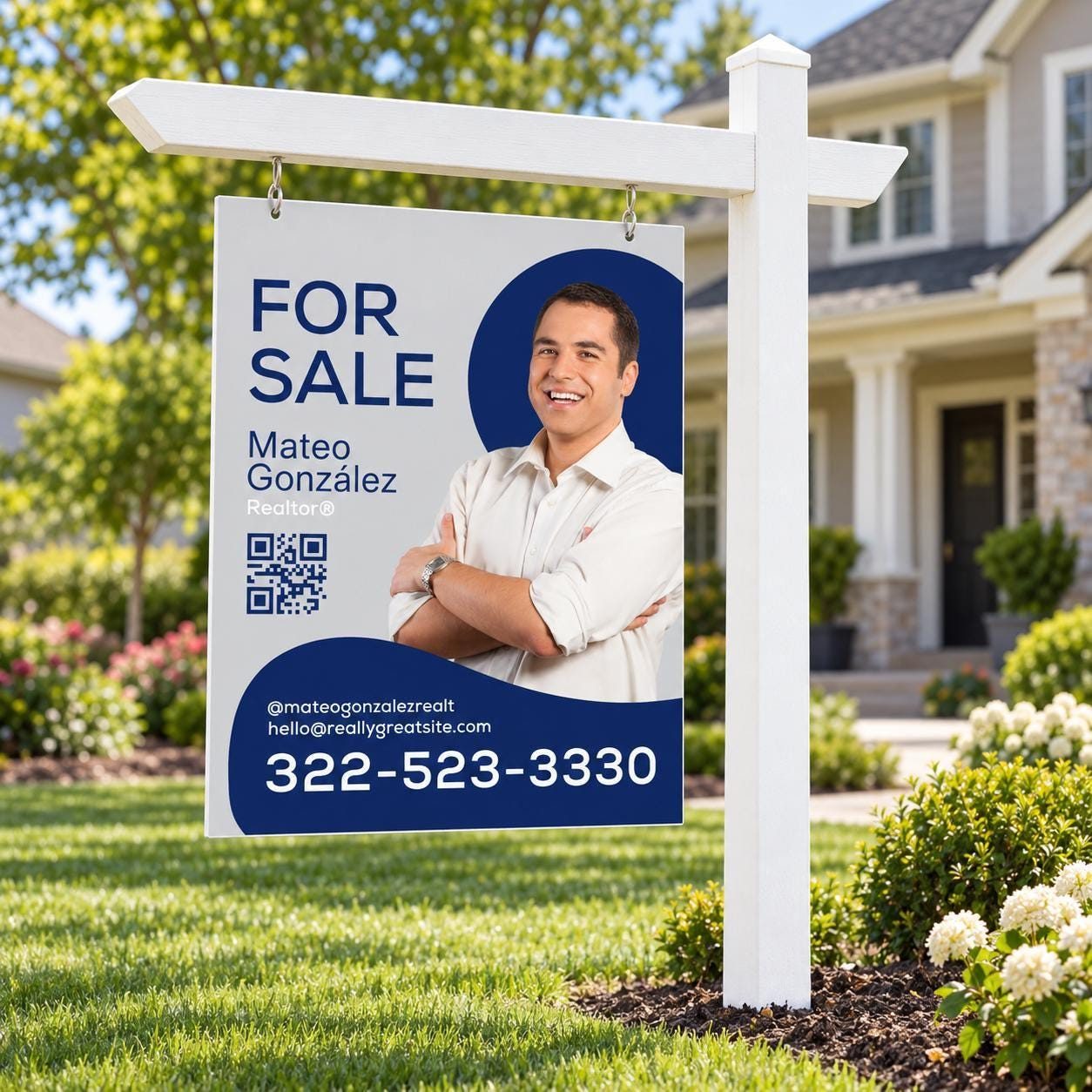 Navy For Sale sign by Closing Day Signs